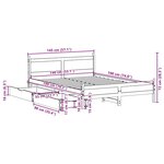 vidaXL Cadre de lit sans matelas blanc 140x190 cm bois de pin massif