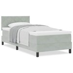 vidaXL Lit à ressorts avec matelas Gris clair 90 x 200 cm tissu