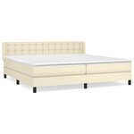 vidaXL Sommier à lattes de lit avec matelas Crème 200x200cm Similicuir