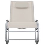 vidaXL Chaise à bascule d'extérieur Crème Textilène