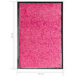 vidaXL Paillasson lavable Rose 40x60 cm