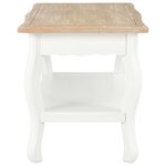 vidaXL Table basse Blanc et marron 87 5x42x44 cm Bois de pin massif
