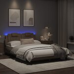 vidaXL Cadre de lit avec lumières LED cappuccino 120x200 cm similicuir