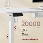 Bureau électrique réglable en hauteur table d’angle en L 140 x 160 cm avec multiprise fonction mémoire 2 hauteurs pour télétravail blanc 12_0004615