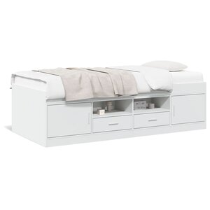 vidaXL Lit de jour avec tiroirs sans matelas blanc 90x200 cm