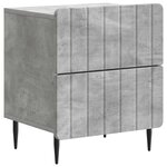 vidaXL Cabinet de chevet 2 Pièces Gris béton 43 x 34 5 x 49 5 cm
