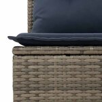 vidaXL Salon de jardin avec coussins 7 Pièces gris résine tressée