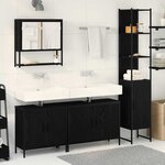 vidaXL Ensemble de mobilier de salle de bain avec stockage 4 Pièces Noir