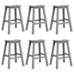 vidaXL Tabourets de bar 6 Pièces en gris clair en HDPE