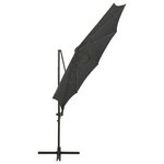 vidaXL Parasol de jardin en porte-à-faux avec mât et lumières LED