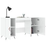 vidaXL Bureau Blanc brillant 140x50x75 cm Bois d'ingénierie