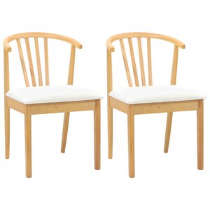 vidaXL Chaise de salle à manger 2 Pièces Naturel et Blanc