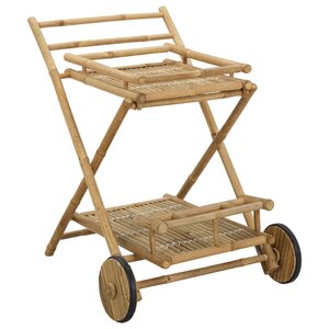 vidaXL Chariot de service avec roues Naturel 79 x 67 5 x 84 cm Bambou