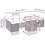 Ensemble de canapé de jardin 8 pièces avec coussins en rotin noir
