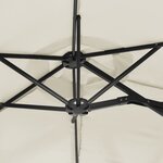 vidaXL Parasol de jardin à double tête blanc sable 316x145 cm