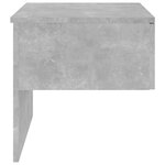 vidaXL Table de chevet murale Gris béton