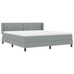 vidaXL Lit avec matelas - Gris clair  180 x 200 cm  en tissu