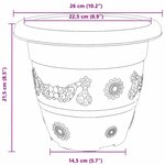 vidaXL Pot à fleurs rond 24 Pièces Noir Ø 26 x 21 5 cm Plastique