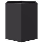 vidaXL Jardinières 2 Pièces noir hexagone 46x40x45 cm acier