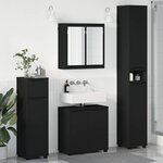 vidaXL Ensemble de mobilier de salle de bain avec tiroir 4 Pièces Noir