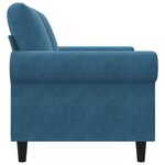 vidaXL Canapé à 2 places Bleu 120 cm Velours