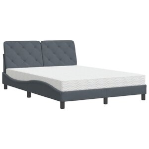 vidaXL Lit avec matelas gris foncé 140x190 cm velours