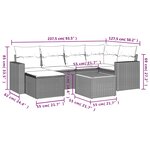 vidaXL Salon de jardin 7 Pièces avec coussins gris résine tressée