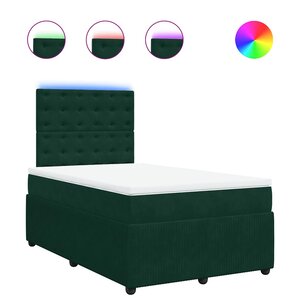 vidaXL Sommier à lattes de lit et matelas Vert foncé 120x200cm Velours