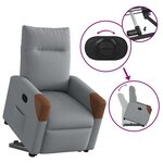 vidaXL Fauteuil inclinable Gris clair Tissu