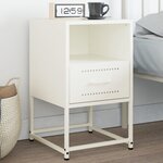 vidaXL Table de chevet blanc 36x39x60 5 cm acier