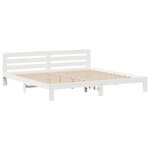 vidaXL Cadre de lit sans matelas blanc 200x200 cm bois massif de pin