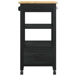 vidaXL Chariot de cuisine Uni Noir