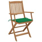 vidaXL Chaises pliables de jardin 2 Pièces avec coussins Bois d'acacia