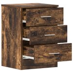 vidaXL Table de chevet Chêne fumé 38x35x56 cm Bois d'ingénierie