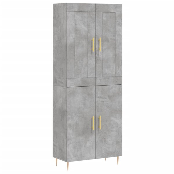 vidaXL Buffet haut Gris béton 69 5x34x180 cm Bois d'ingénierie