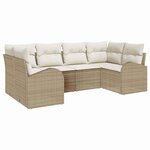 vidaXL Ensemble de canapé de jardin 6 Pièces Beige Poly Rattan