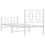 vidaXL Cadre de lit métal avec tête de lit/pied de lit blanc 80x200 cm