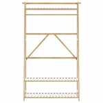 vidaXL Porte-vêtement avec étagères 110x40x180 cm bambou