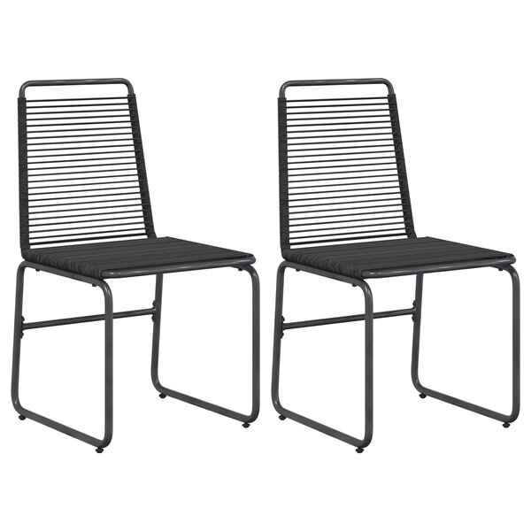 vidaXL Chaises de jardin 2 Pièces Noir 48 x 55 x 89 5 cm Rotin
