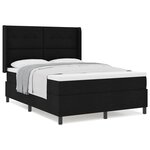 vidaXL Lit à ressorts avec matelas Noir 160 x 200 cm tissu