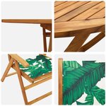 vidaXL Ensemble de salle à manger pour jardin 7 Pièces Motif de feuille