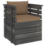 vidaXL Fauteuil de jardin avec coussins Bois de pin