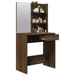 vidaXL Coiffeuse avec miroir Chêne marron 74 5x40x141 cm