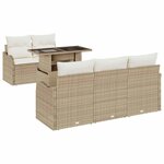 vidaXL Ensemble de canapé de jardin avec coussin 6 Pièces Beige polyrotin