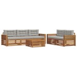 vidaXL Ensemble de canapés d'extérieur 6 pc Gris Naturel et Clair