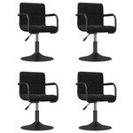vidaXL Chaises pivotantes à manger lot de 4 noir velours
