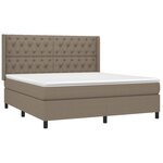 vidaXL Sommier à lattes de lit avec matelas Taupe 160x200 cm Tissu