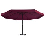 vidaXL Parasol d'extérieur avec mât en aluminium 500 cm rouge bordeaux