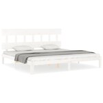 vidaXL Cadre de lit sans matelas blanc bois massif de pin