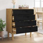 vidaXL Commode OTTA Noir 76 5 x 39 5 x 90 cm Bois de pin massif